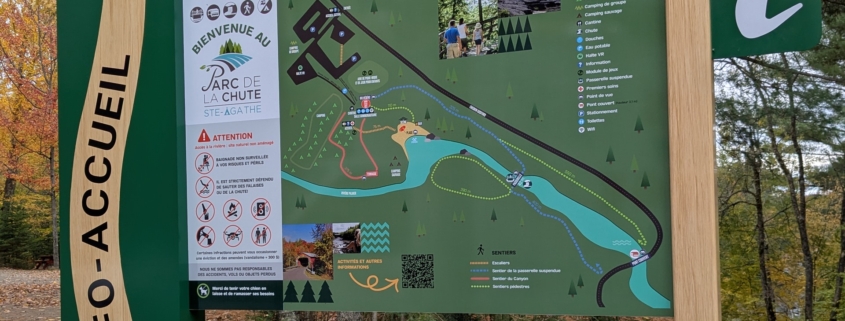 Panneaux d'accueil au Mont Radar et au Parc de la Chute Sainte-Agathe